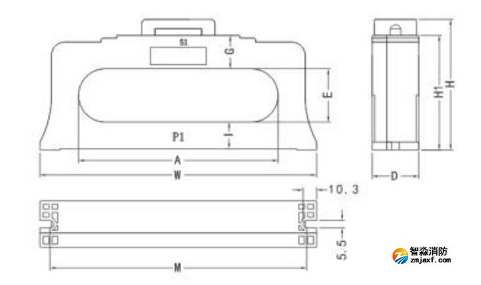 閉口式，方孔100A-630A外形尺寸圖